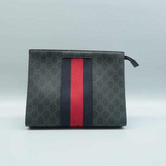 GUCCI Black GG Canvas Clutch Bag - Picture 1 of 12